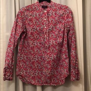 J. Crew Liberty London Art Fabric Ruffle popover